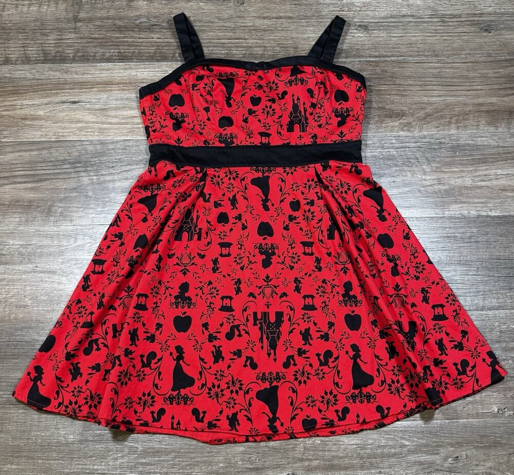 Disney Hot Topic Snow White Fairest of Them All Swing Dress Red Black 2X Plus